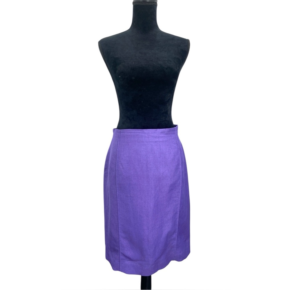 Burberrys Vintage Purple Skirt Linen Blend Size 14